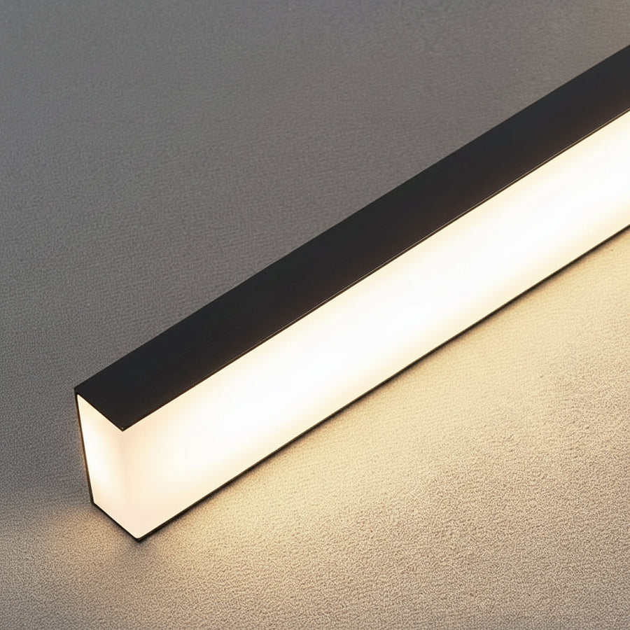 Suspension Linéaire Métal Noir Mat Minimaliste Design - Chambre Salon Cuisine — Traverse