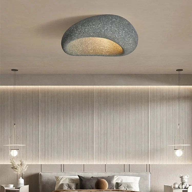 Plafonnier Coquillage Plâtre Blanc Minimaliste Design Moderne - Salle de Bain Salon Chambre — Flambeau