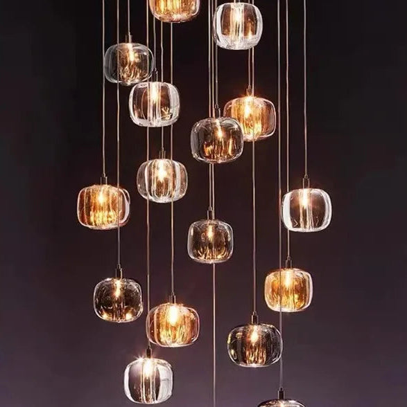 Suspension Globe Verre Fumé et Transparent Éclatant Boule - Cuisine Salon Salle à Manger — Cristina