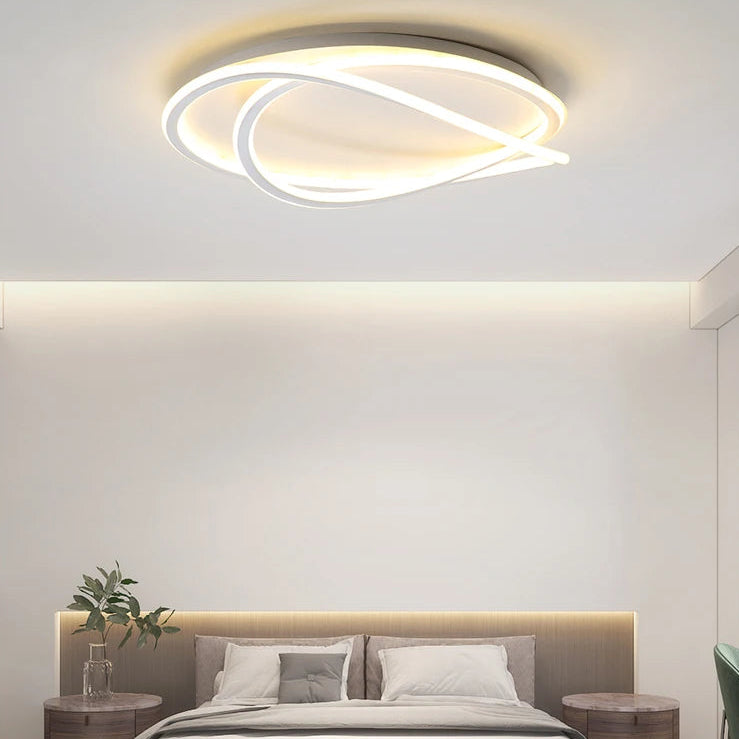 Plafonnier Anneaux Métal Blanc Minimaliste Design Moderne - Salle de Bain Salon Chambre — Maestral