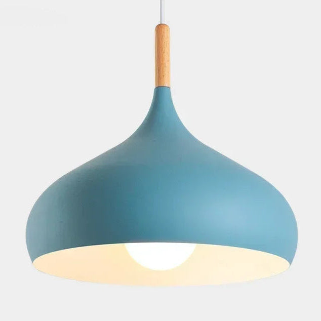 Suspension Goutte Métal Bleu Mat Nordique Design - Cuisine Salon Salle à Manger — Stilla