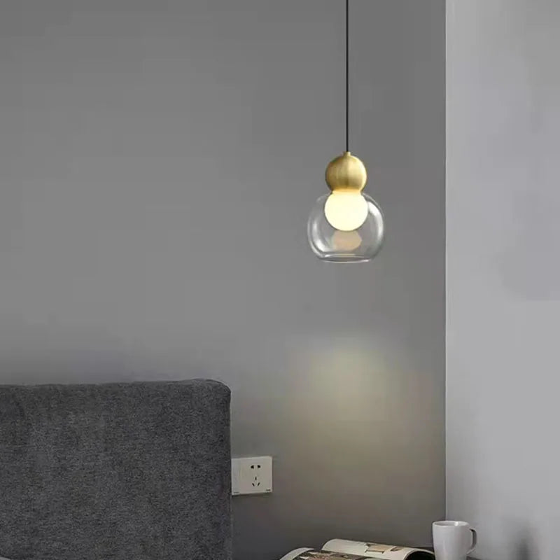 Suspension Cylindre Verre Fumé et Métal Noir - Chambre Salon Cuisine — Denebola