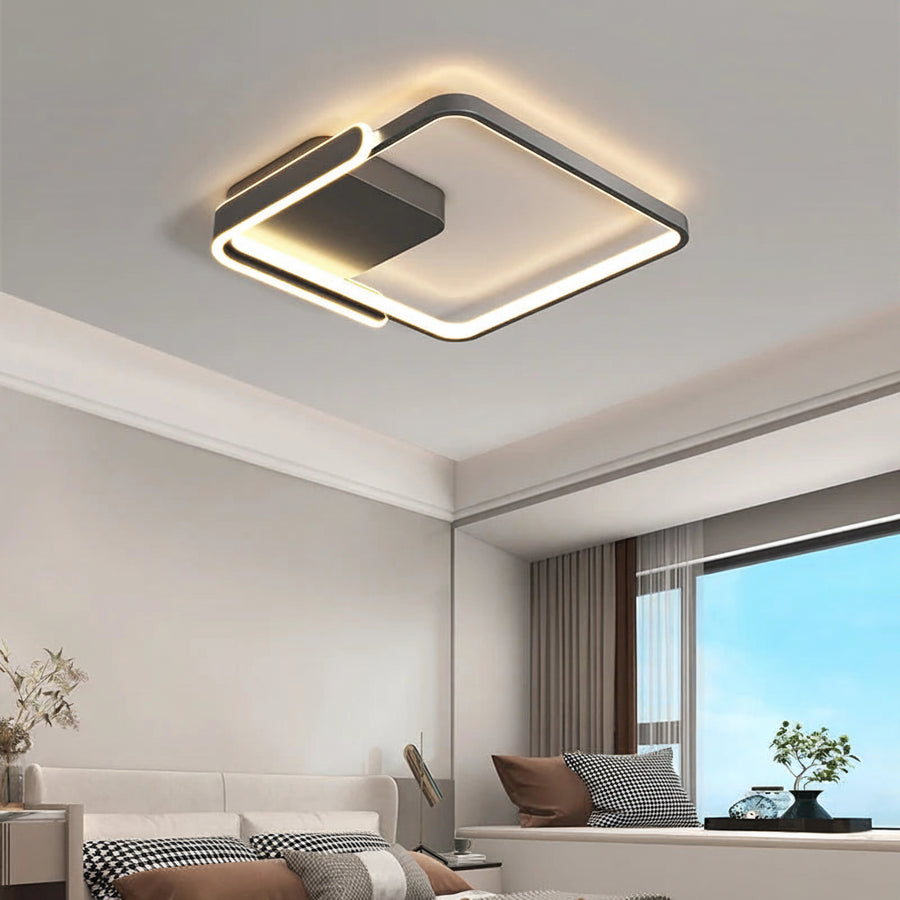 Plafonnier Anneau Métal Blanc Minimaliste Épuré Design Moderne - Salle de Bain Salon Chambre — Xenon