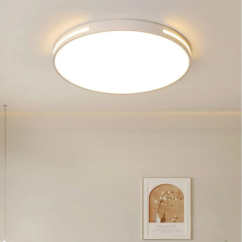 Plafonnier Disque Métal Noir et Blanc Minimaliste Design Moderne - Salle de Bain Salon Chambre — Orbis