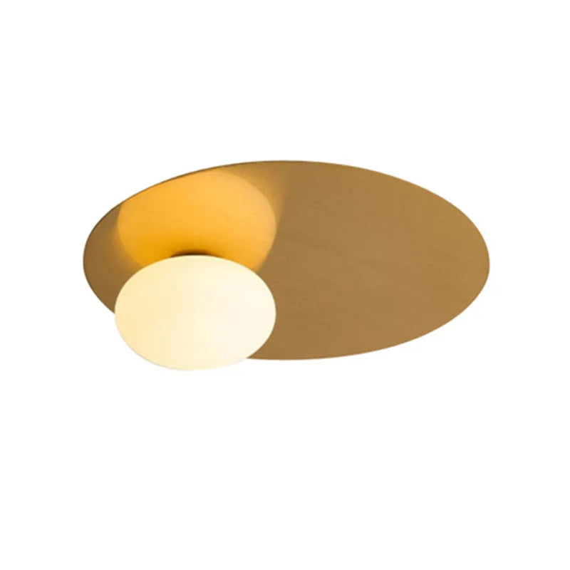 Plafonnier Disque Métal Doré Minimaliste Design Moderne - Salle de Bain Salon Chambre — Plateo