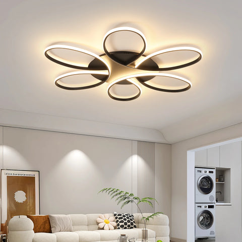 Plafonnier Anneaux Ondulés Métal Blanc Minimaliste Design Moderne - Salle de Bain Salon Chambre — Ringa