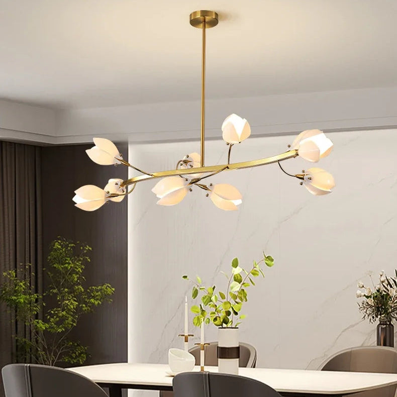 Lustre Suspension Demi-Sphère Céramique Blanche Minimaliste Design - Salon Salle à Manger — Eos