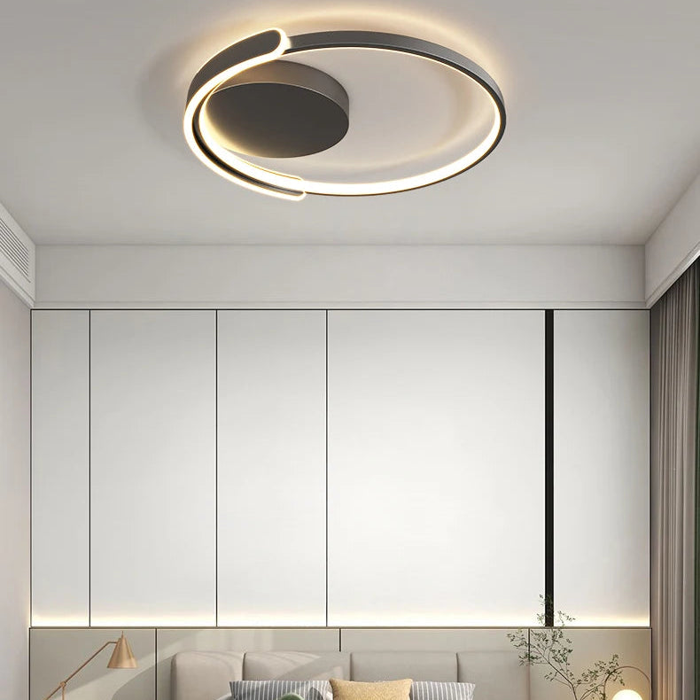 Plafonnier Anneau Métal Blanc Minimaliste Épuré Design Moderne - Salle de Bain Salon Chambre — Xenon