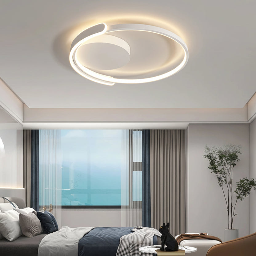 Plafonnier Anneau Métal Blanc Minimaliste Épuré Design Moderne - Salle de Bain Salon Chambre — Xenon