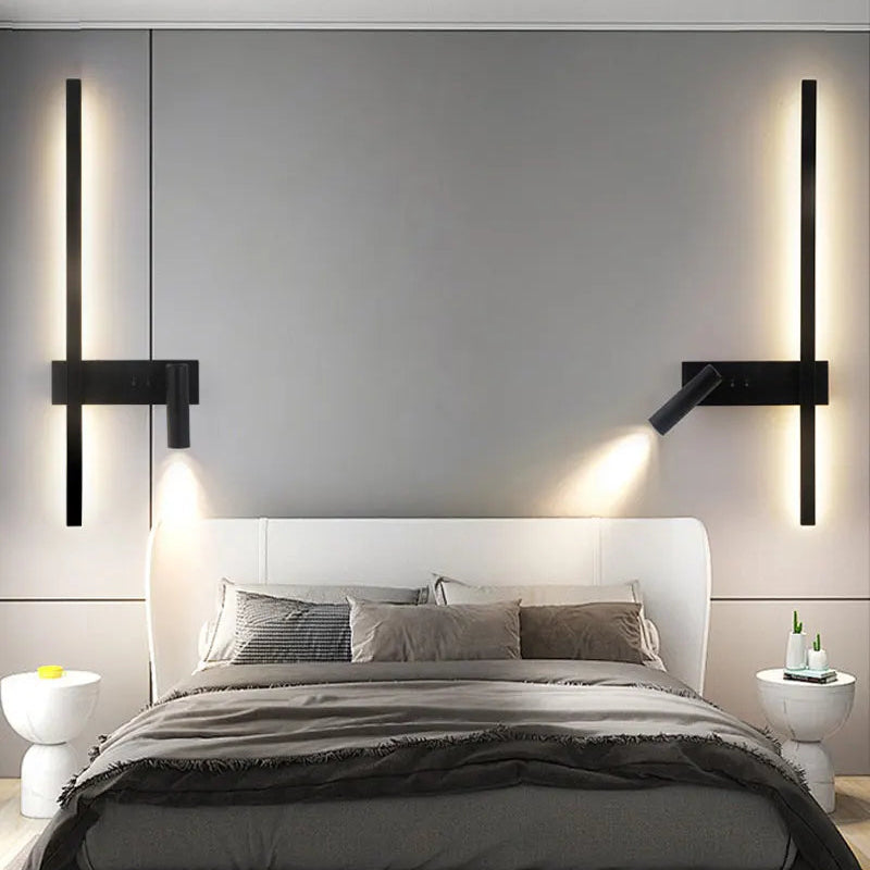 Applique Murale Cylindre Métal Noir Minimaliste Design Moderne Noire - Chambre Salle de Bain Salon — Lolanthe