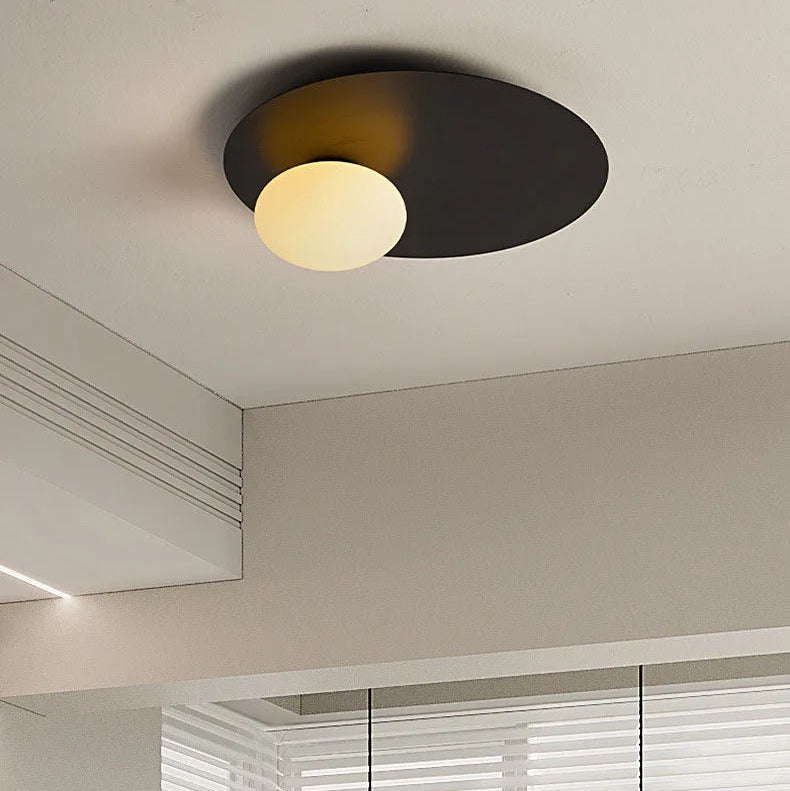 Plafonnier Disque Métal Doré Minimaliste Design Moderne - Salle de Bain Salon Chambre — Plateo