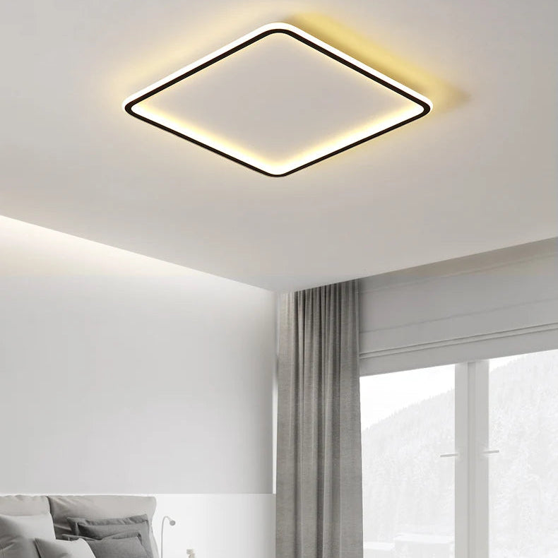 Plafonnier Anneau Métal Noir Minimaliste Design Moderne - Salle de Bain Salon Chambre — Aureo
