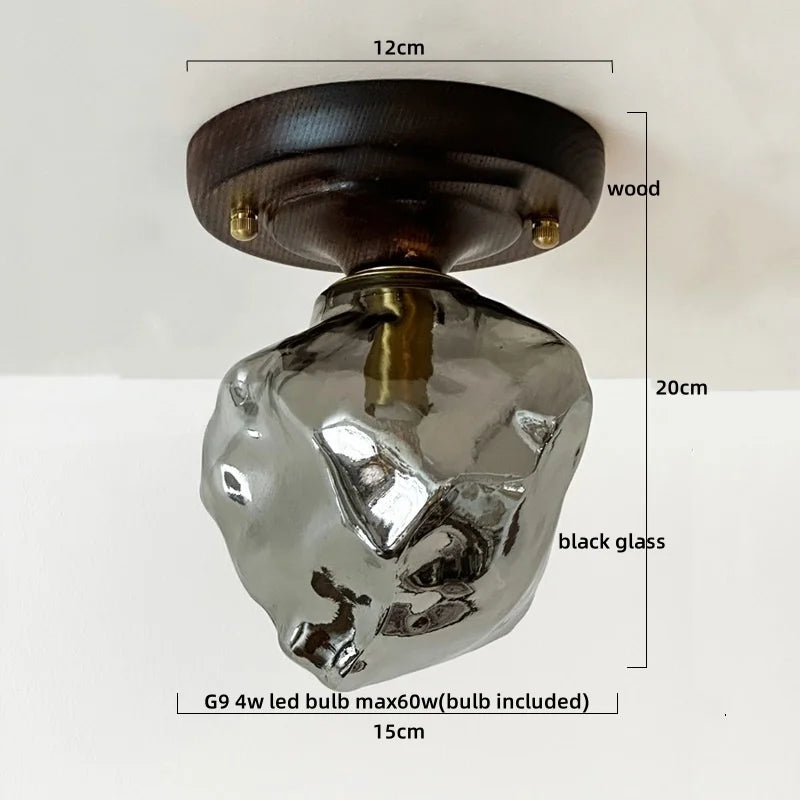 Lumio Vintage Verre Transparent et Bois Naturel