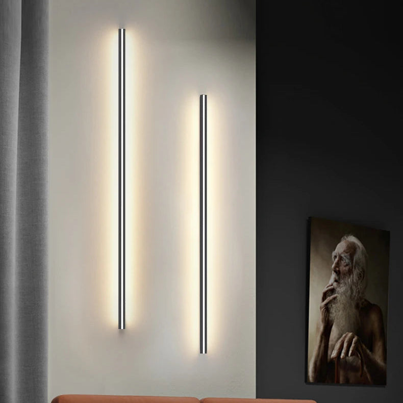 Applique Murale Ligne Métal Noir Minimaliste Design Moderne Noire - Chambre Salle de Bain Salon — Aura