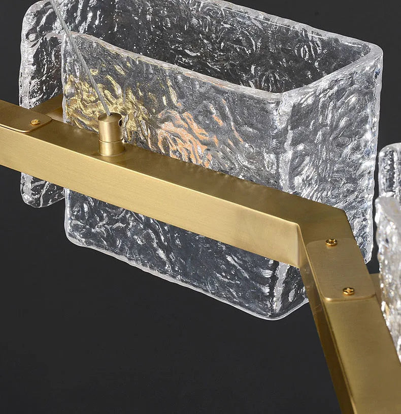 Bruges Anneau Verre Texturé et Laiton Doré