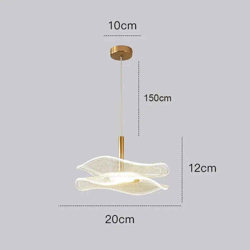 Ayasha Feuille Verre Transparent et Laiton Épuré