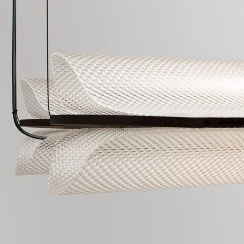 Suspension Cylindre Verre Texturé Transparent Minimaliste Design - Chambre Salon Cuisine — Fuste