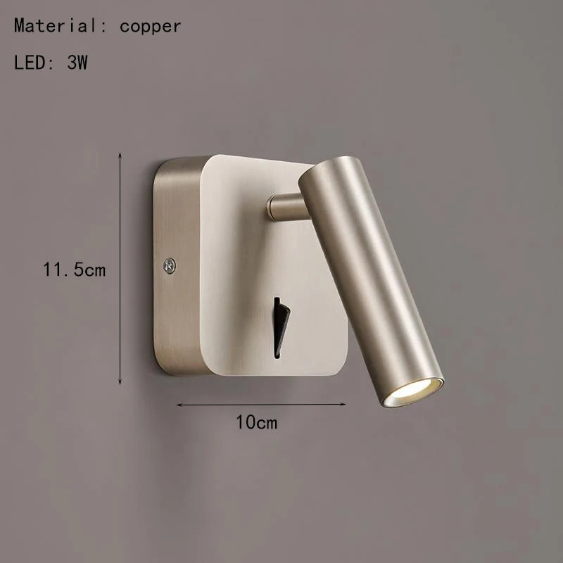 Applique Murale Cylindre Acier Noir Minimaliste Design Moderne Noire - Chambre Salle de Bain Salon — Grenat