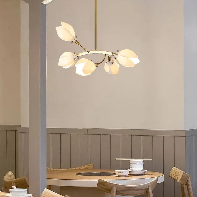 Lustre Suspension Demi-Sphère Céramique Blanche Minimaliste Design - Salon Salle à Manger — Eos
