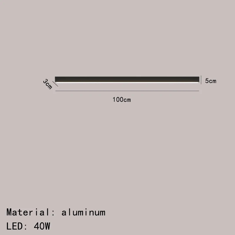 Elowen Linéaire Aluminium Noir Minimaliste