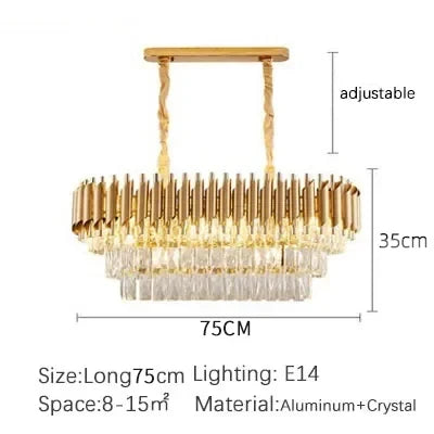 Luísa Cascade Cristal et Métal Doré Art Déco