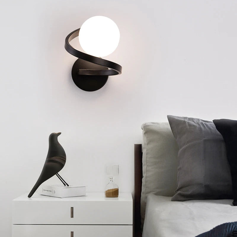 Applique Murale Goutte Métal Noir et Laiton Brillant Noire - Chambre Salon Salle de Bain — Ekua