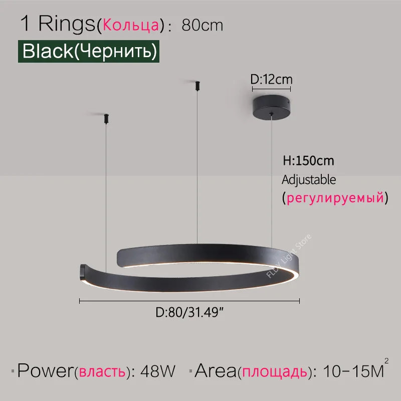 Hecate Anneau Aluminium Noir Minimaliste