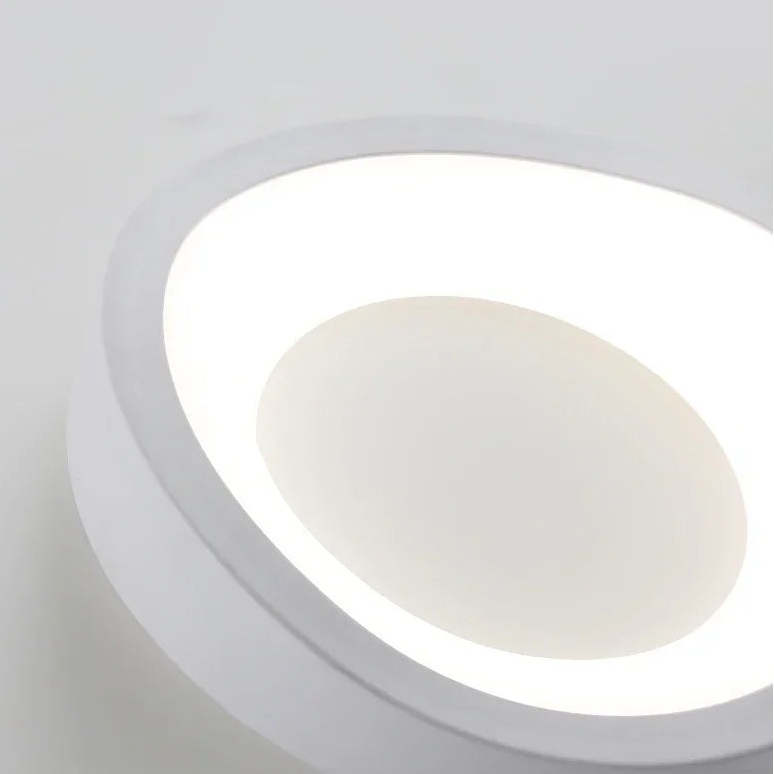 Plafonnier Anneau Métal Blanc Minimaliste Design Moderne - Salle de Bain Salon Chambre — Photon