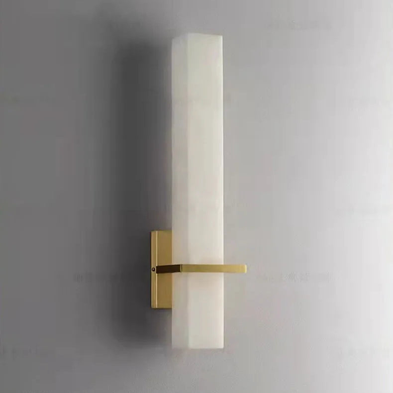 Applique Murale Cylindre Marbre Beige Épuré Design Moderne - Chambre Salle de Bain Salon — Alcyone