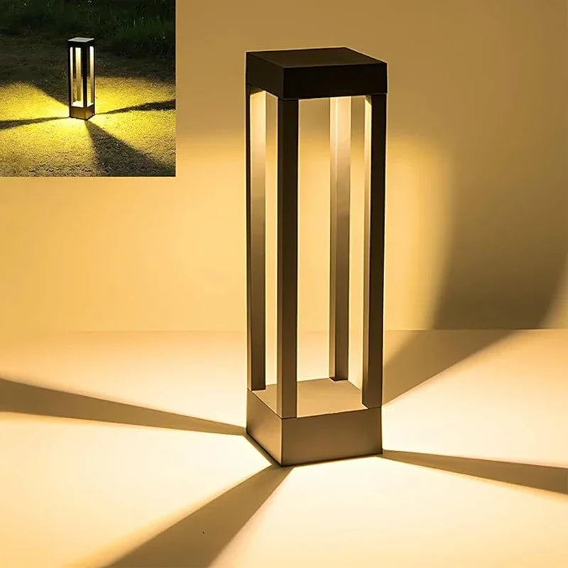 Lampadaire Lanterne Métal Noir Minimaliste Design - Salon Bureau Chambre — Falot