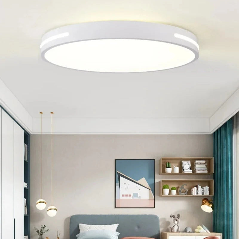 Plafonnier Disque Métal Noir et Blanc Minimaliste Design Moderne - Salle de Bain Salon Chambre — Orbis