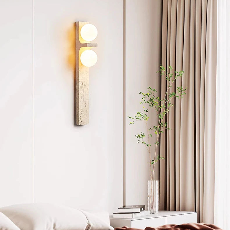 Applique Murale Cube Marbre Blanc Veiné Wabi-Sabi Design - Chambre Salle de Bain Salon — Alejandra
