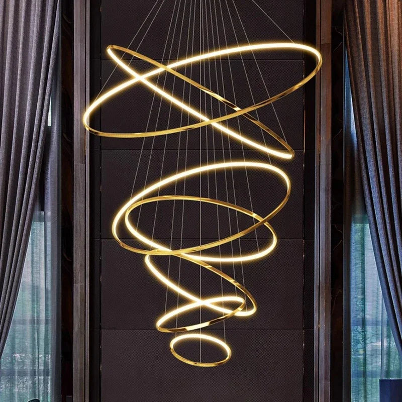 Svea Spirale Anneaux Métal Doré Contemporain