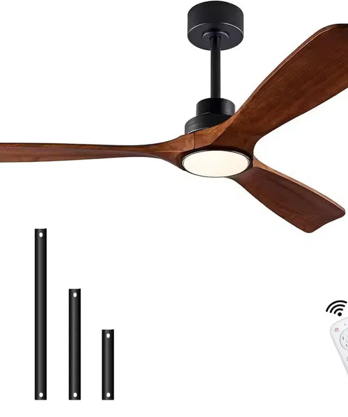 Ventilateur de Plafond Bois Silencieux avec Éclairage