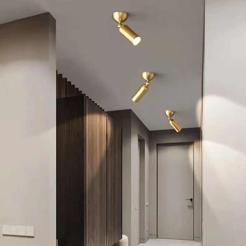 Applique Murale Cylindre Laiton Doré Minimaliste Design Moderne Dorée - Chambre Salle de Bain Salon — Sono