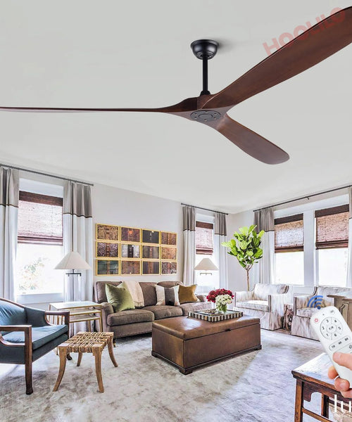 Ventilateur de Plafond Bois XXL avec Éclairage LED