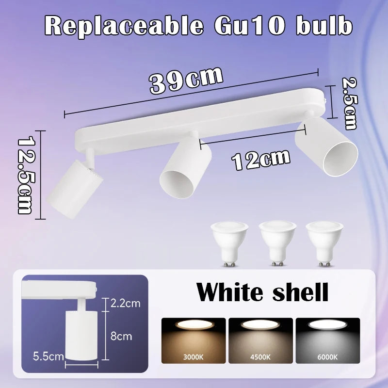 Suspension Rail Cylindres Acier Noir Mat Minimaliste Design - Chambre Salon Cuisine — Réglette