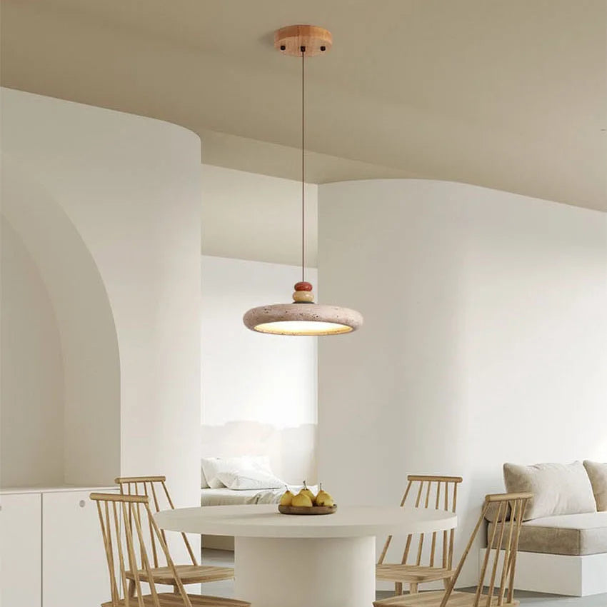 Suspension Cylindre Pierre Empilée Multicolore Nordique Design - Chambre Salon Cuisine — Incandeo