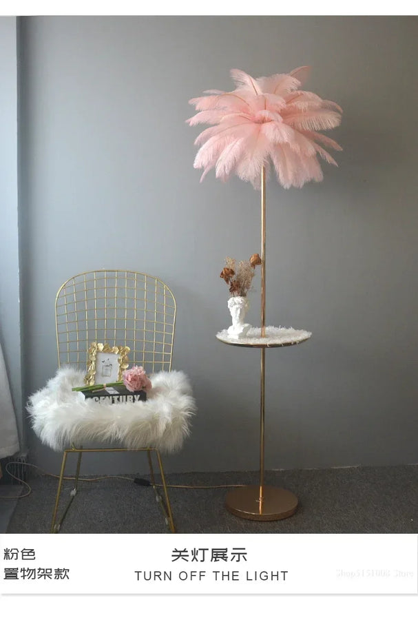 Lumis233 Plumes Rose Poudré Style Nordique