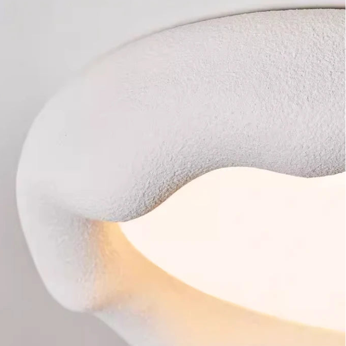 Plafonnier Anneau Plâtre Blanc Minimaliste Design Moderne - Salle de Bain Salon Chambre — Ringa