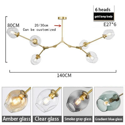Giada Branches Verre Fumé et Laiton Doré