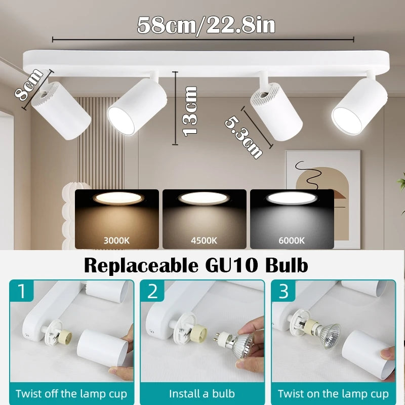 Suspension Rail Cylindres Acier Noir Mat Minimaliste Design - Chambre Salon Cuisine — Réglette