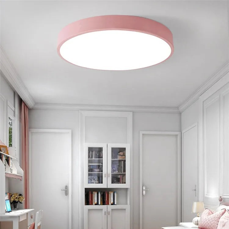 Plafonnier Cylindre Métal Multicolore Minimaliste Design Moderne - Salle de Bain Salon Chambre — Citrine