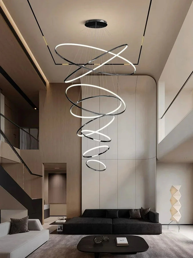 Svea Spirale Anneaux Métal Doré Contemporain