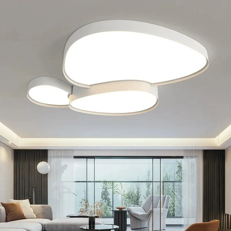 Plafonnier Anneaux Métal Noir et Doré Minimaliste Design Moderne - Salle de Bain Salon Chambre — Circo