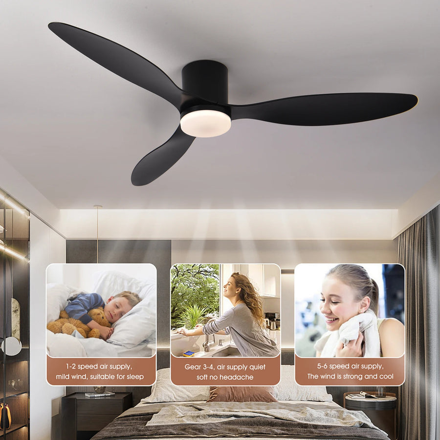 Ventilateur de Plafond Profil Bas avec Éclairage