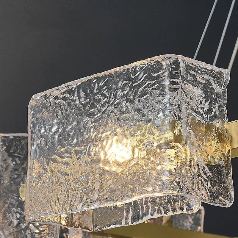 Bruges Anneau Verre Texturé et Laiton Doré