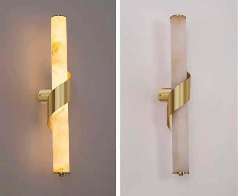 Tela Cylindre Verre Opalin et Métal Bronze
