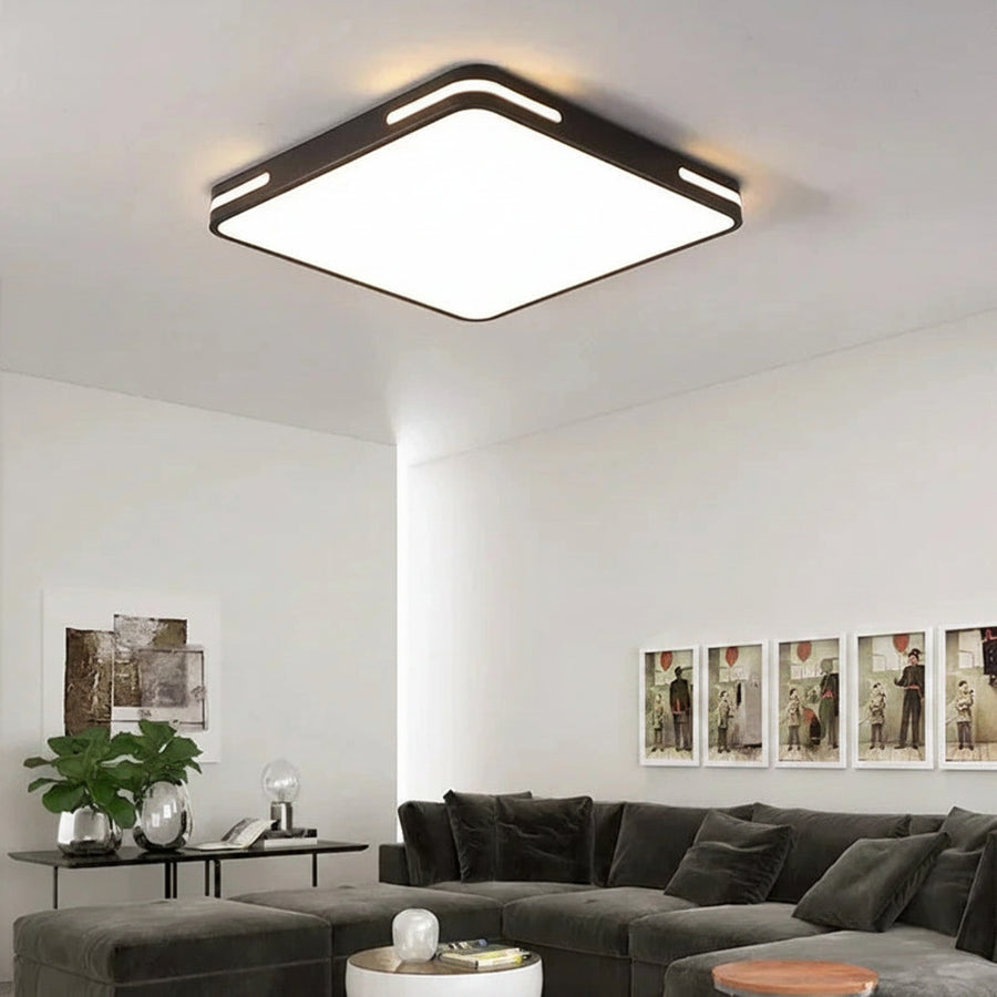 Plafonnier Disque Métal Noir et Blanc Minimaliste Design Moderne - Salle de Bain Salon Chambre — Orbis