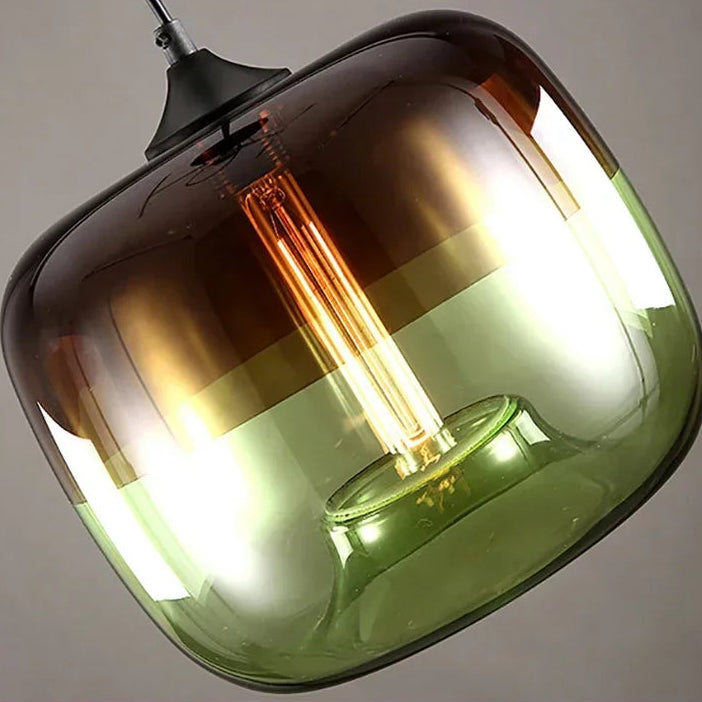 Suspension Cylindre Verre Soufflé Bicolore Élégant - Chambre Salon Cuisine — Jaspe